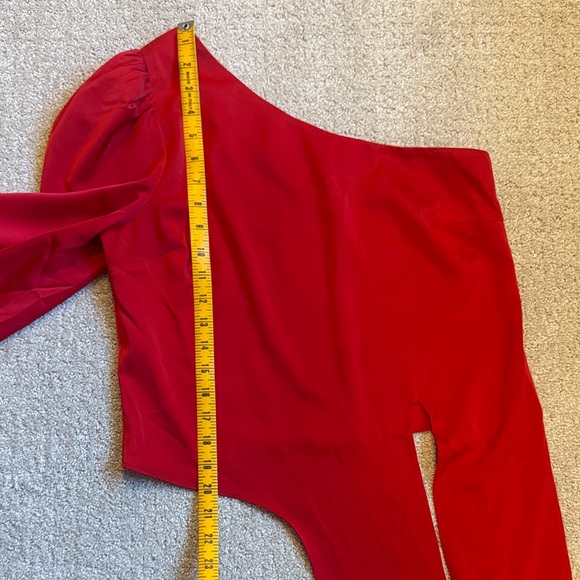 Anthropologie Mare Mare Red One-Shoulder Top, small - Picture 10 of 12
